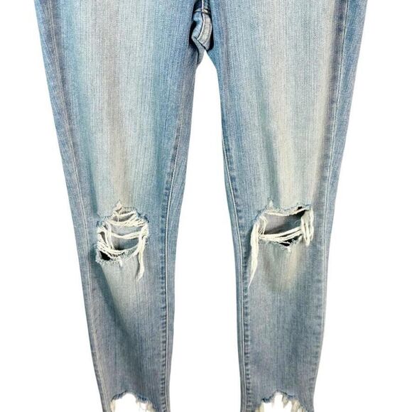 L' AGENCE Highline skinny Jeans High Rise Light Wash Destruct Fray Hem Size 25 - Picture 5 of 8